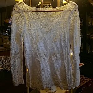 Express White Lace Top SZ XS
